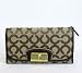 Coach 43733 Kristin Op Art Checkbook Wallet Khaki