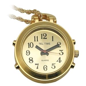 Ladies Gold Colored Tel Time Pendant Talking Watch with Golden Chain