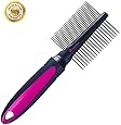 Pet Grooming Double Sided Comb, Stainless Steel Shedding Brush for Dogs and Cats, Shedding Rake and Grooming Tool for Large and Small Pets by Shed Ninja
