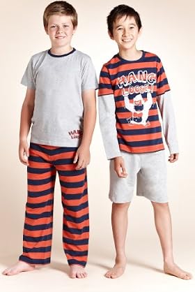 2 Pack - Older Boys' Pure Cotton Assorted Pyjamas