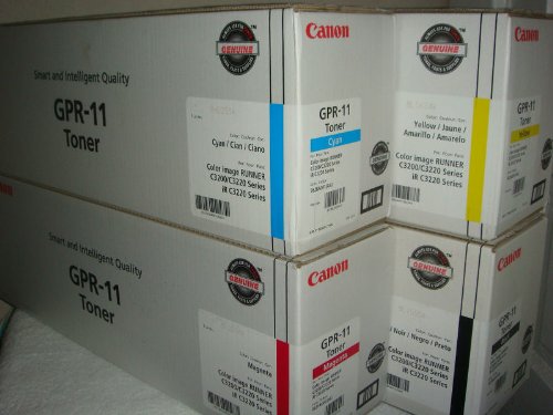 Canon GPR-11 OEM Genuine Toner Cartridge Combo for Canon Image Runner C3200 Printer (BCMY One Each: 7626A001AA/ 7627A001AA/ 7628A001AA/ 7629A001AA