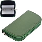 Foxnovo Portable 22 Slots SD SDHC MMC CF Micro SD Memory Card Holder Pouch Case Zippered Storage Bag Protector (Green)