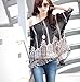 HP95(TM) Women's Bohemian Style Batwing Sleeve Chiffon Beach Loose Shirt (Black 1)