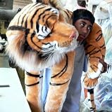 GIANT ORANGE TIGER 44 STUFFED REALISTIC BENGAL JUNGLE PLUSH BIG STUFFED ANIMAL - 44 Body and 36 Tail