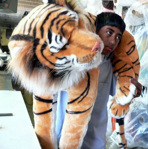 GIANT ORANGE TIGER 44 STUFFED REALISTIC BENGAL JUNGLE PLUSH BIG STUFFED ANIMAL - 44 Body and 36 Tail