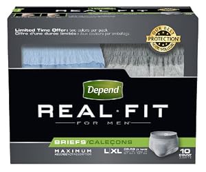 Depend Underwear Real Fit Maximum Absorbency for Men, Large/X-Large, 10 Count