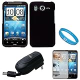 Black Durable Protective Rubberized Crystal Hard Case Cover for AT&T Wirele ....