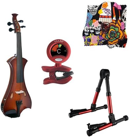 Meisel Electric Violin Pack Sunburst w/Red Stand, Tuner & Skull Rosin