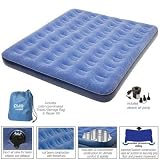 Pure Comfort Low Profile Flock Top Air Bed (Blue, Queen Size)