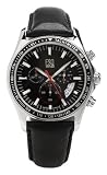 Criterion Esq Movado Chronograph Men’s Black Leather Strap Watch # 07301321