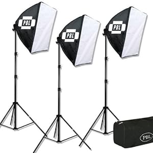 PBL Stuido Lighting EZ Softbox Kit, 1275 Watts, 32 Inch X 32 Inch for Photo or Video