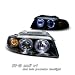 96-01 Audi A4 1Pc Projector Headlight Black Dual Halo