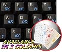 CZECH KEYBOARD STICKERS WITH BLUE LETTERING ON TRANSPARENT BACKGROUND