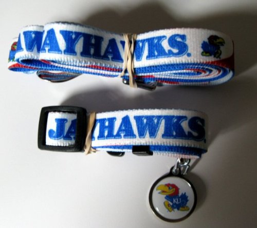 Kansas Jayhawks Pet Accessories Set - Small (6' Leash, Collar, and ID Tag)