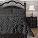 Pinch Pleat Comforter Set - 3-Piece - by ExceptionalSheets, King, Charcoal (PinchComf_KG_CA)