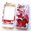 HTC G1 Google Phone (T-Mobile) Snap On Protector Hard Case Image Cover "Red Hearts" Design
