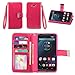 IZENGATE Motorola Droid Turbo (Incompatible with Ballistic Nylon Version) Wallet Case - Executive Premium PU Leather Flip Cover Folio with Stand (Deep Rose Pink)