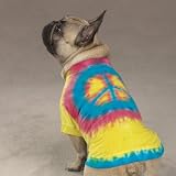 Small Psychedelic Tie Dye Peace Sign Dog T-Shirt