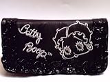 Betty Boop Long Wallet- Trifold Checkbook Wallet Black