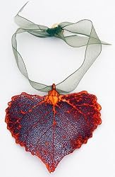 Leaf Ornament or Pendant - Iridescent Cottonwood Leaf