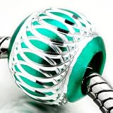 Pugster Green Pattern Aluminum Beads Fits Pandora Charm Bracelet