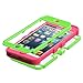 Thousand Eight(TM) iPod touch 5 (5th generation) Heavy Duty Defender Tuff Hybrid Hard Case + [FREE Touch Screen Stylus] (Diamond Pearl Green/Electric Pink)