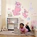 Pink Poodle in Paris Giant Wall Decals Child (Pink)