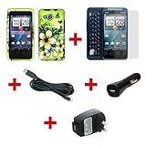 Hawaiian Flower Cover Case for HTC EVO Shift 4G+Screen Protector+USB Data C ....