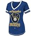 Milwaukee Brewers Royal Blue Women's Bling Beauty T-Shirt, Medium
