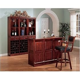 Cherry Finish 3 Piece Bar Set By Coaster Furniture