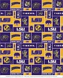 College LSU Tigers Louisiana State University 012 Print Fleece Fabric By the Yard
