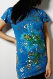 Ed Hardy - Ed Hardy - Women's Koi Gold Flake Sketch Tee (Blue)