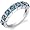 7 Stone 1.75 Carats London Blue Topaz Band Ring in Sterling Silver Rhodium Finish Size 5