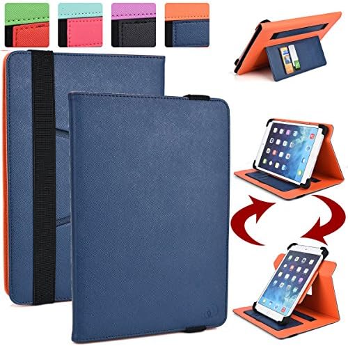 AlphaSpek Universal 360* Rotating Tablet Case with Stand | Fits / For Onda V919 Air CH / 3G Core M, Hot Pink Magenta and Light Blue