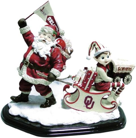 Oklahoma Sooners University Santa Tabletop Figurine