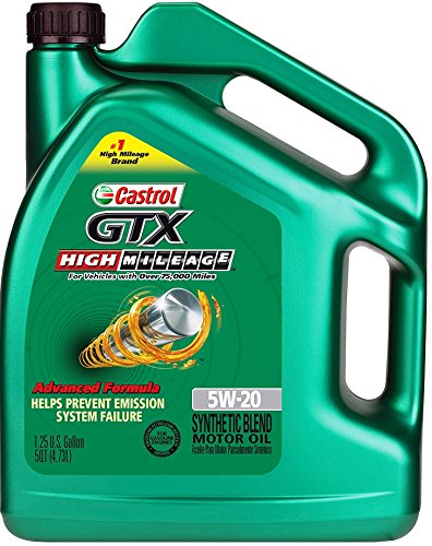 Castrol 03100 gtx high mileage 5w-20 motor oil - 5 quar…
