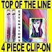 Hair Feather Extensions 18" Clip On Long Color Synthetic Neon Rainbow Curl 4 PC