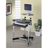 Black and Chrome Finish Home Office Computer Desk by visiondecor Furniture