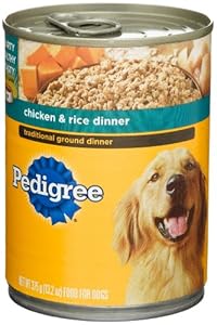 Pedigree Traditional Ground Dinner Chicken & Rice Dinner, Food for Dogs, 13.2-Ounce Cans (Pack of 24) Pedigree Traditional Ground Dinner Chicken & Rice Dinner, Food for Dogs, 13.2-Ounce Cans (Pack of 24)