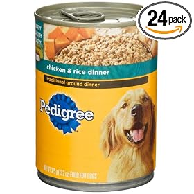Pedigree Traditional Ground Dinner Chicken & Rice Food for Dogs, 13.2-Ounce Cans (Pack of 24)