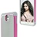 Galaxy Note 3 Case,MANDYCOWRY Solid Shockproof Stylish Design Dual Layer Protection Defender Anti-Scratch Anti-Slip Cover(Gray/Rose)