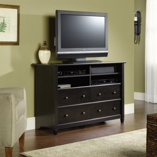 Edge Water Tall TV Stand Estate Black Finish