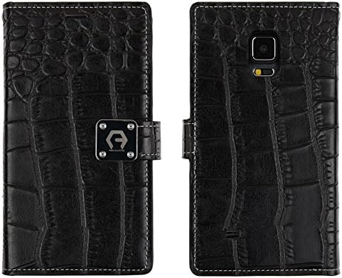 Note Edge Crocodile Synthetic Leather [Wristlet] [7 Card Pocket] Case - Premium Crocodile PU Leather Case Magnetic Lock For Galaxy Note Edge N9150 (Black)