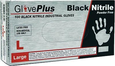 Siam Shopping Ammex gloves Black Nitrile Glove Large 100/Box GPNB46100 Maintenance Gloves