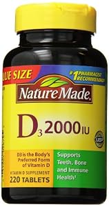 Nature Made Vitamin D3 2000 IU, Value Size, 220-Count