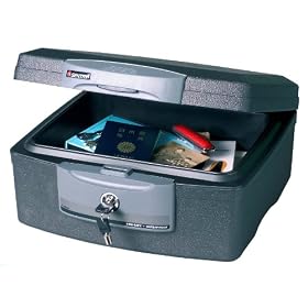 SentrySafe F2300 Fire-Safe Waterproof Chest with Tubular Key, 33lbs, .36 Cu. Ft., Charcoal
