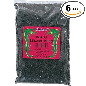Roland Black Sesame Seeds, 16-Ounce Plastic Bag (Pack of 6)