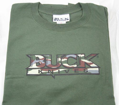 Buck Knives Logo Camo OD Green T-Shirt Size X-large by Buck