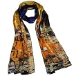 100% Luxurious Charmeuse Silk Van Gogh's "Cafe Terrace at Night" Long Scarf Shawl