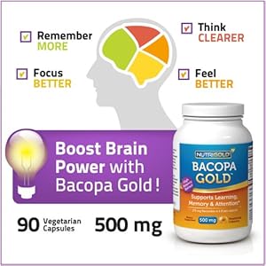 Nutrigold Bacopa Gold (Clinically-proven BacoMind), 500 mg, 90 veg. capsules